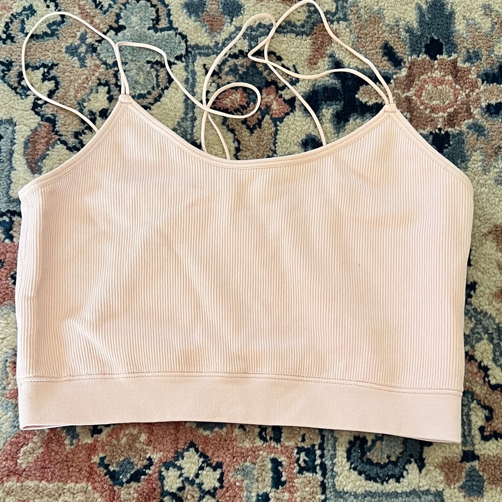 Elegant Blush Ribbed Camisole